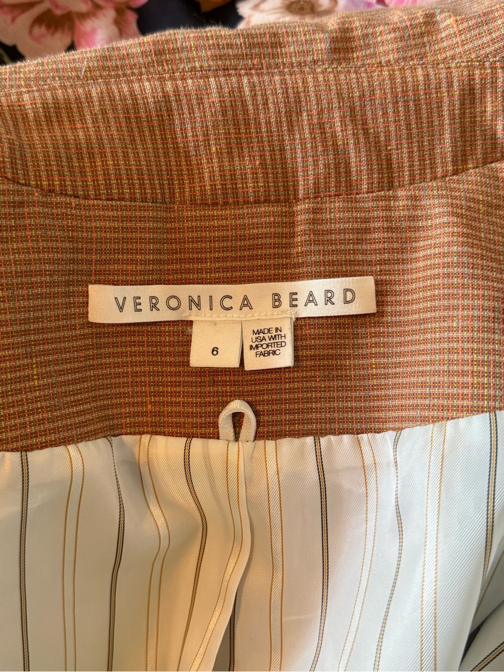 Veronica Beard Camel/Tan Single-Button Textured Blazer - Picture 14 of 15